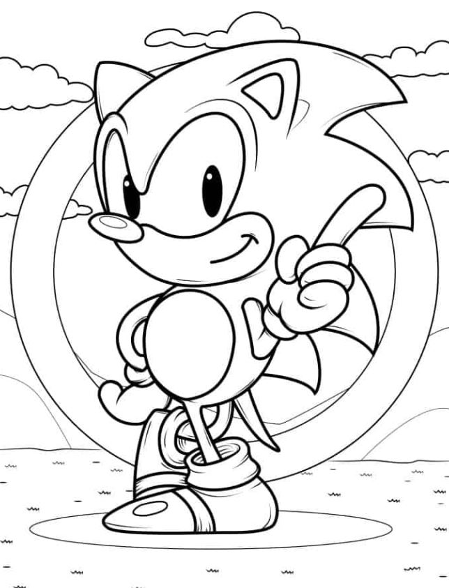 Smiling Sonic Coloring