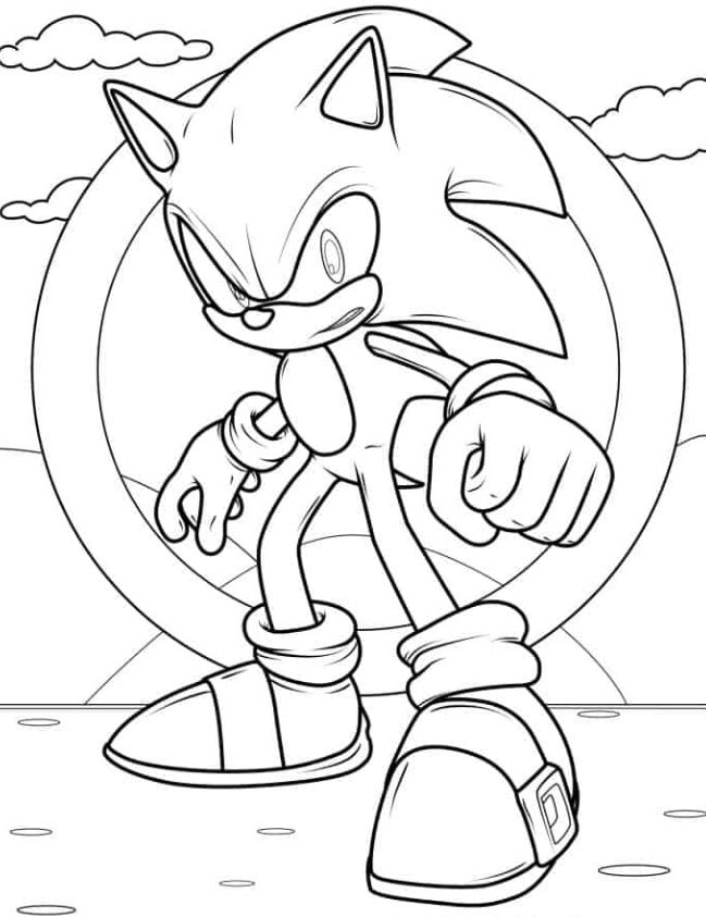 Sonic Coloring Page For