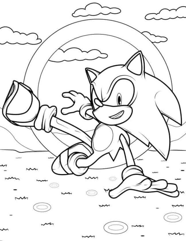 Sonic Jumping Through Ring Coloring