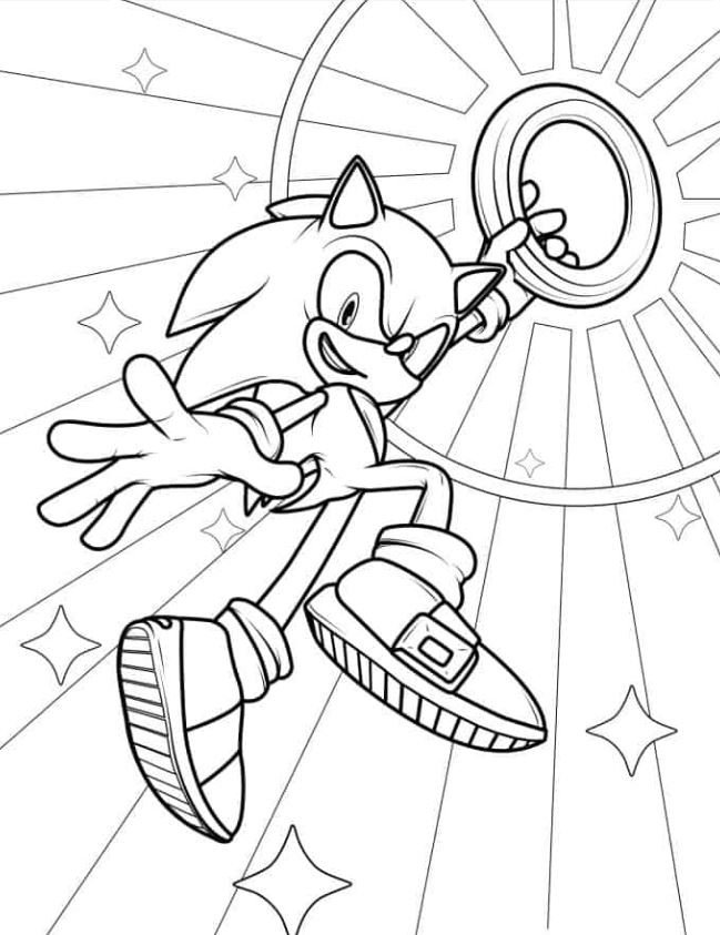 Sonic Leaping Through Air With