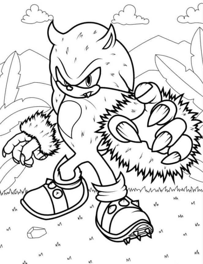 Sonic The Werehog In Fighting Stance Coloring