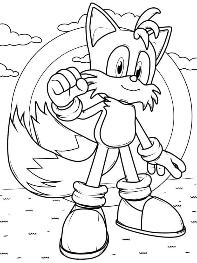 Tails From Sonic Coloring Sheet