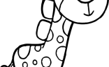 Giraffe Cartoon Free Kids Beautiful Coloring Page   Giraffe Coloring Pages