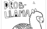 No Prob Llama Printable   Llama Coloring Page