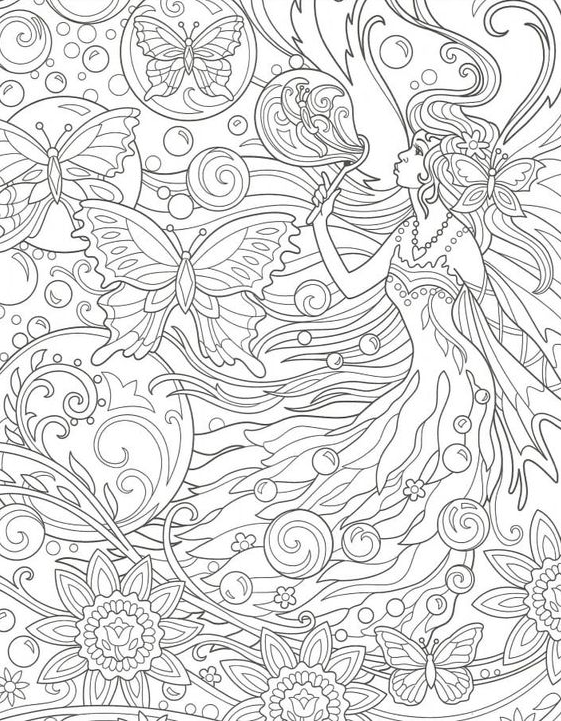 Unique Adult Coloring  Free Printable With Fairy Coloring . 120 Free Printable Beautiful Fairy Coloring