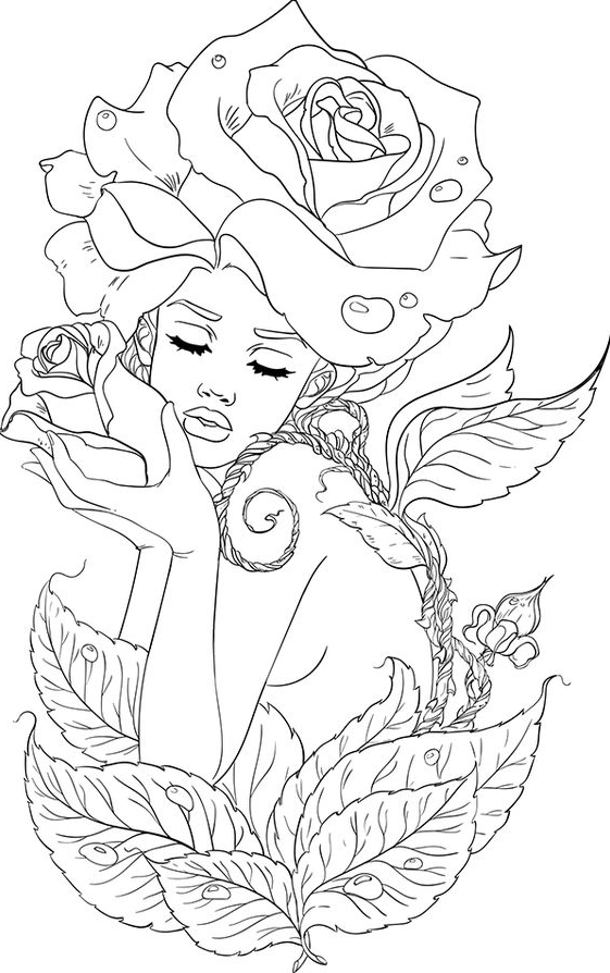 Adult Coloring Designs With Free adult coloring pages for stress relief and relaxation, every month. Beautiful feminine drawings