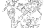 Adult Coloring Designs With Steampunk Harley Quinn Coloring Page Free Printable Coloring Pages