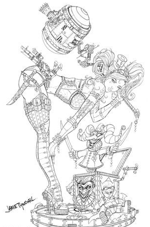 Adult Coloring Designs With Steampunk Harley Quinn coloring page Free Printable Coloring Pages