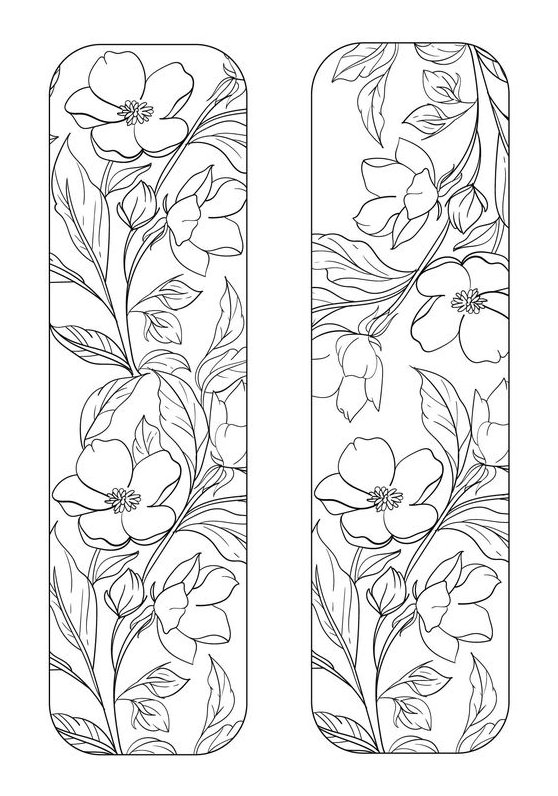 Coloring Pages - Best Free Printable Bookmarks With Flowers With Color