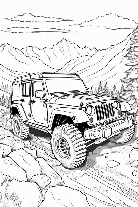 Coloring Pages For Boys   Jeep Coloring Pages Free Printable Coloring Pages For