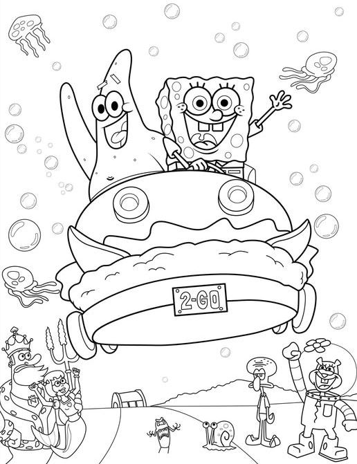 Coloring Pages For Boys   SpongeBob Coloring Pages Free PDF Printables