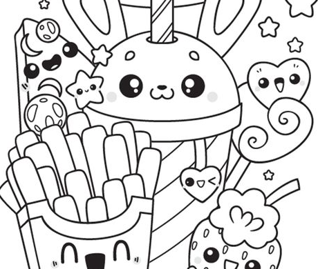 Coloring Pages For Kids   Big Kawaii Adventure Coloring Book