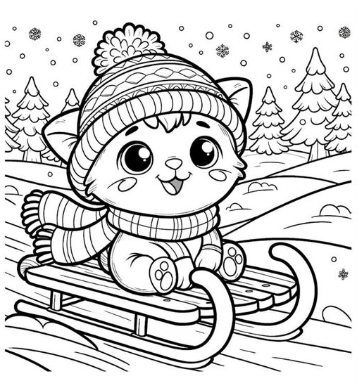 Coloring Pages For    Free Winter Coloring Pages For
