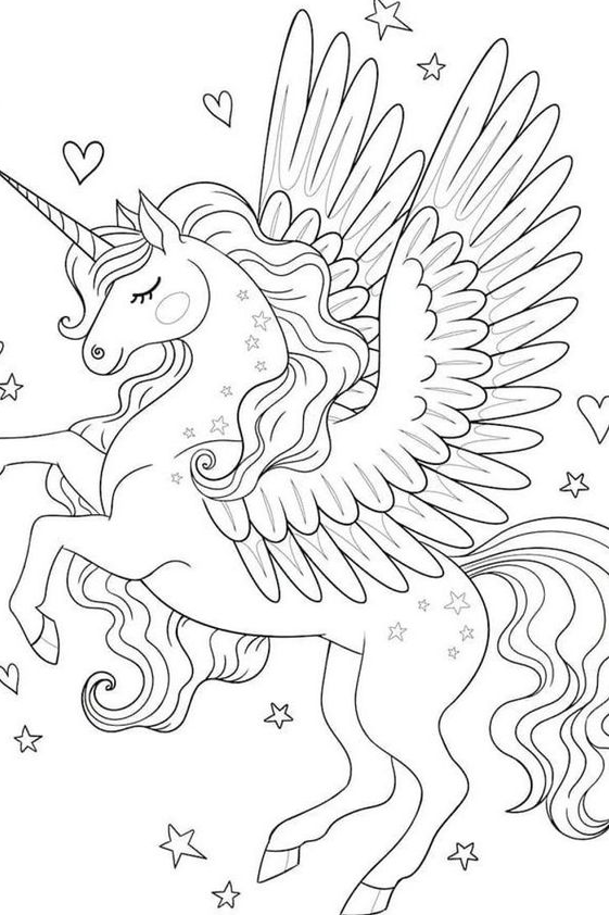 Coloring Pages For Kids   Magical Unicorn Coloring Page PDF And Print Free Coloring Pages For Kids