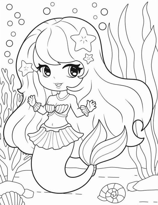 Coloring Pages For Kids   Mermaid Coloring Pages Free PDF