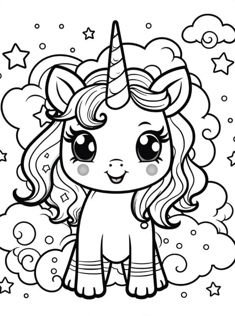 Coloring Pages For Kids   The Best Unicorn Coloring Pages For Kids &