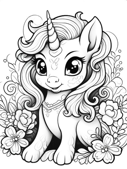 Coloring Pages For Kids   Unicorn Coloring Pages Free