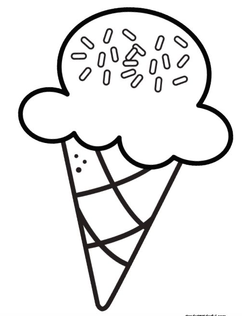 Coloring Pages For Kids With Free Ice-Cream Cone Colouring Page » Grade Onederful