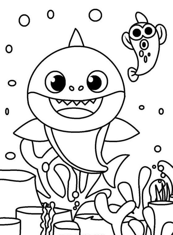 Coloring Pages For  With Free Printable Baby Shark Coloring Pages For