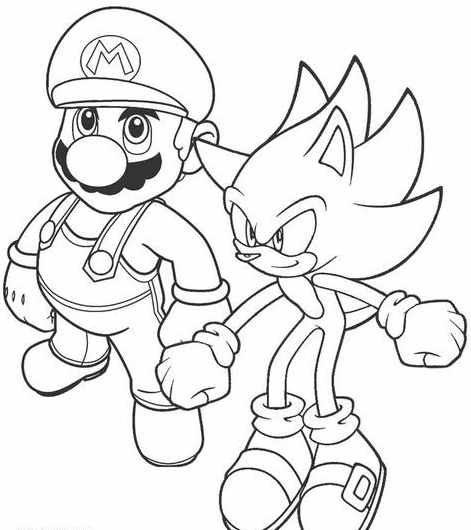 Coloring Pages For  With Printable Mario And Sonic Coloring Pages For