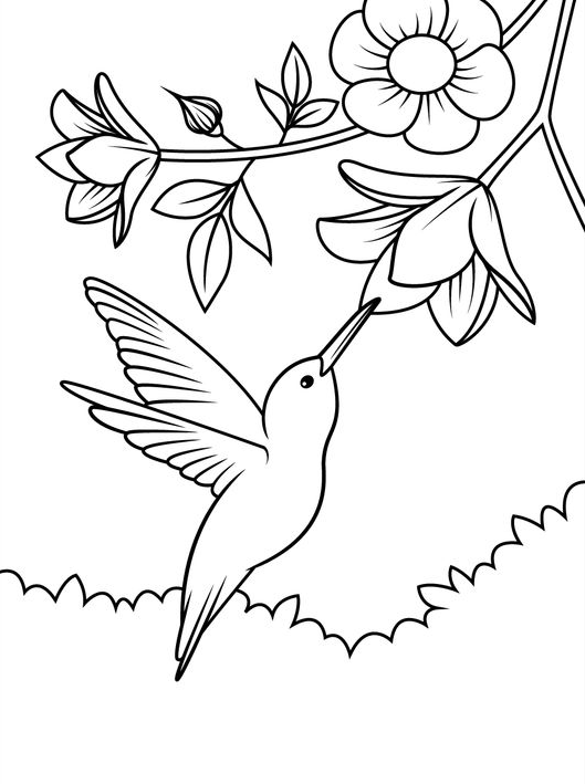 Coloring Pages - Hummingbird Coloring Pages