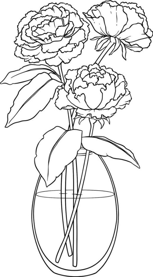 Coloring Pages - Vas flower coloring pages