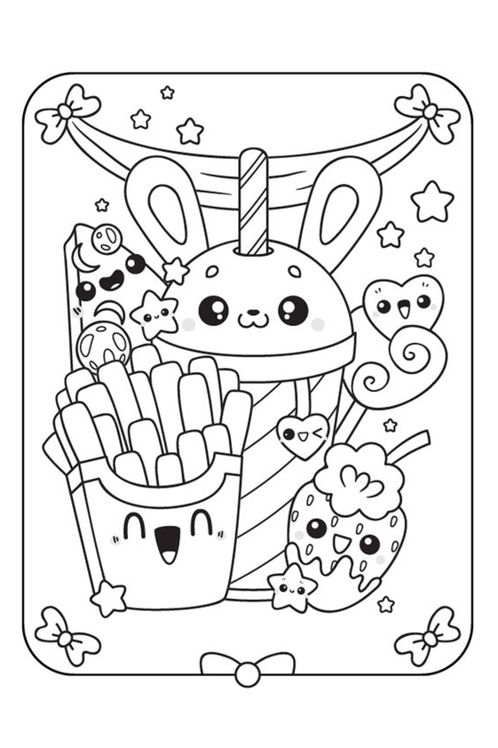 Colouring Pages For Kids   Big Kawaii Adventure Coloring