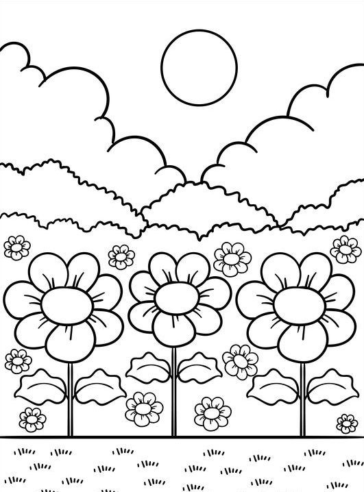 Colouring Pages For    Garden Coloring Pages For