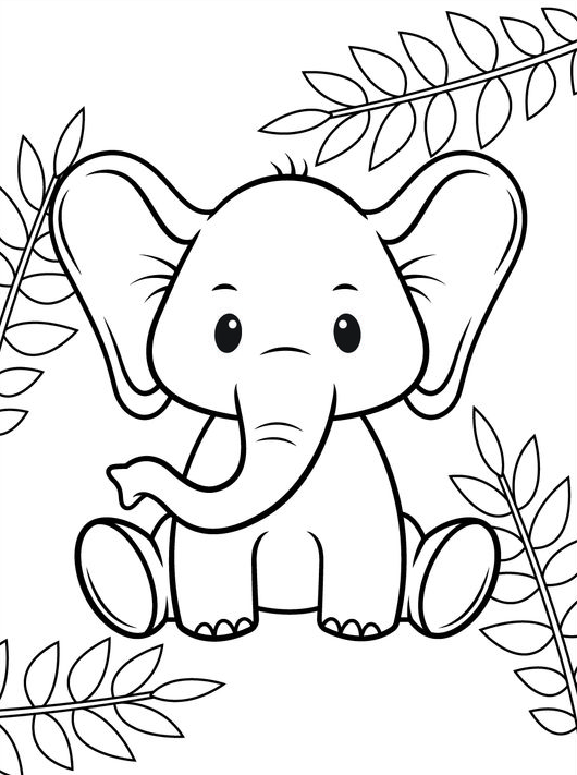 Cute Coloring  With Baby Animals Coloring