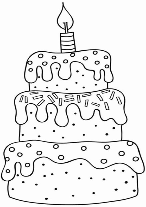 Cute Coloring  With Free & Easy To Print Cake Coloring