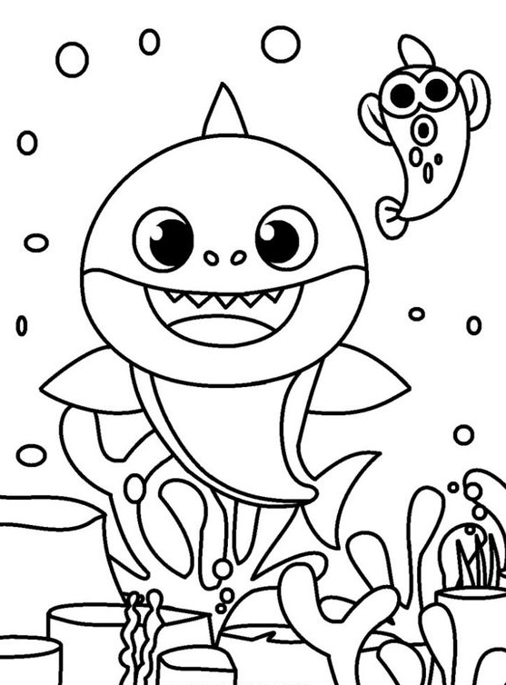 Cute Coloring Pages With Free Printable Baby Shark Coloring Pages For Kids