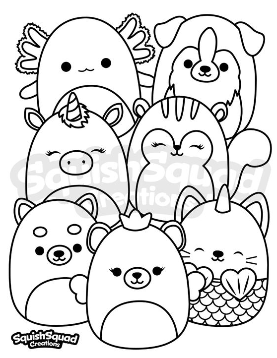 Cute Coloring Pages With Squishmallow Coloring Page Printable Squishmallow Coloring