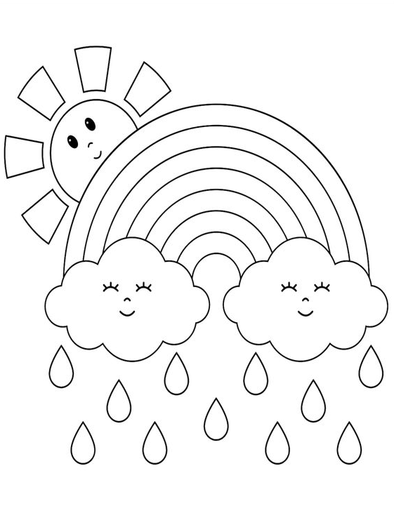 Cute Coloring Pages With Weather Coloring Pages For Kids