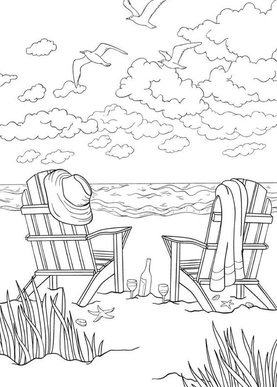Free Adult Coloring Pages With Beach coloring pages are a great way to get ready for the fun of summer