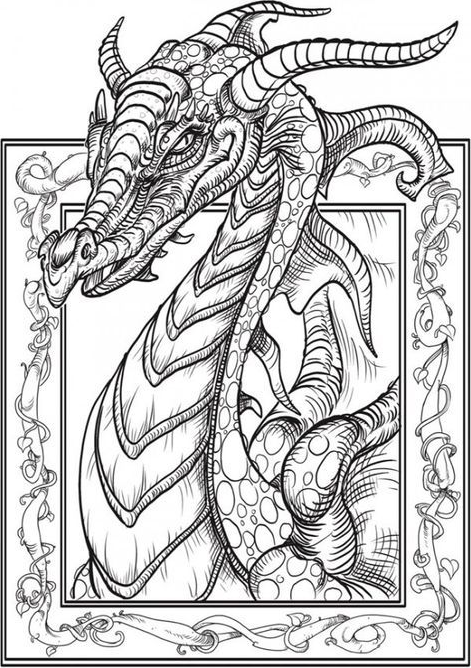 Free Adult Coloring Pages With I think dragons are becoming a current “it” animal, like Llamas, Sloths and Unicorns