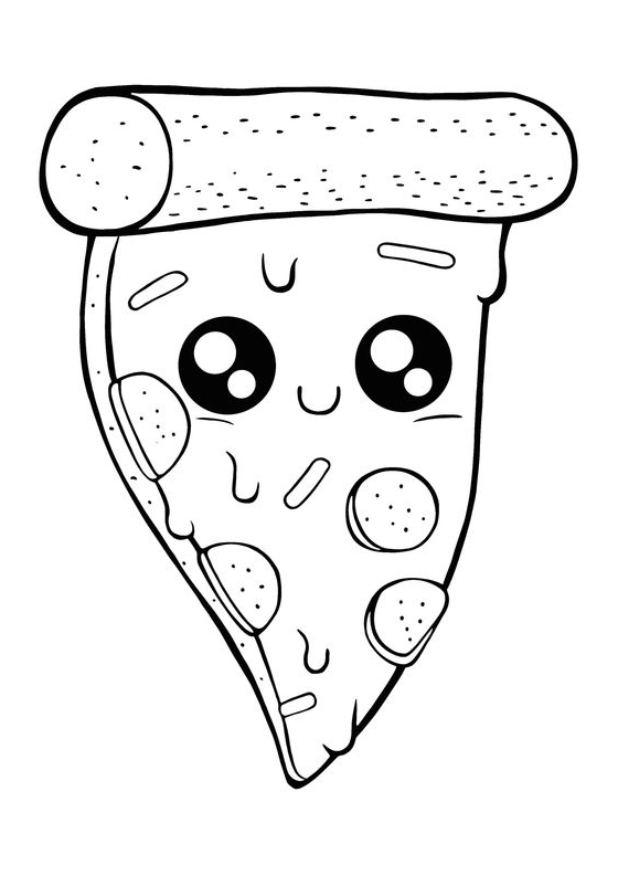 Kawaii Pizza Coloring Pages