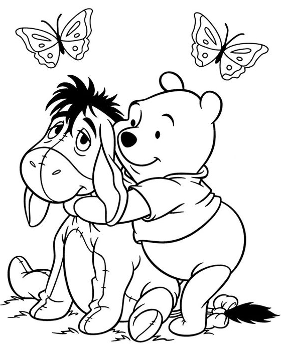 Pooh and Eeyore coloring page
