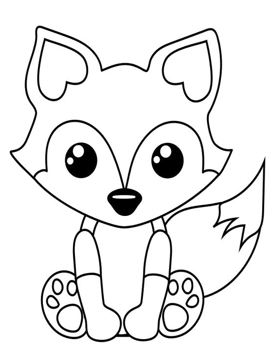 Colouring Pages For Kids With Free Printable Baby Fox Coloring Page