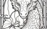 Dragon Coloring Page   Stained Glass Dragon Coloring Page