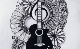 Guitar Mandala Art Mandala Drawing Guitar Drawing