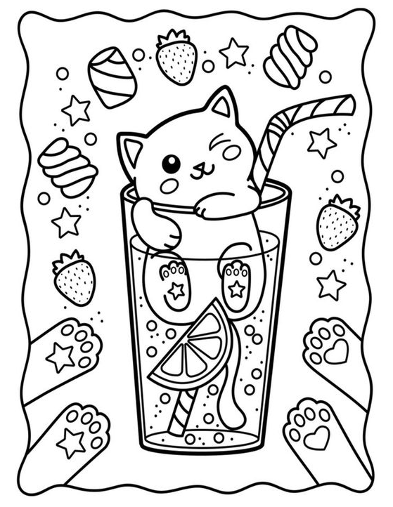 Kawaii Coloring Page printable kawaii food coloring pages