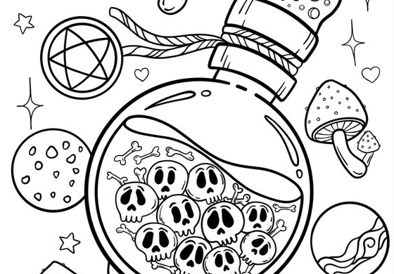 Kawaii Coloring Pages Poisonous Elixir Coloring Page