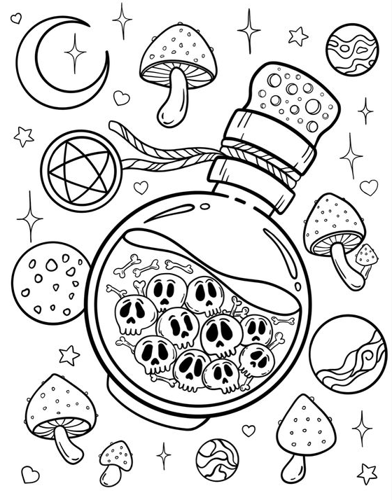 Kawaii Coloring Pages Poisonous elixir coloring page