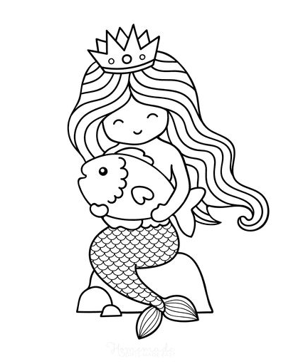 Kids Coloring Pages With Free Printable Mermaid Coloring Pages