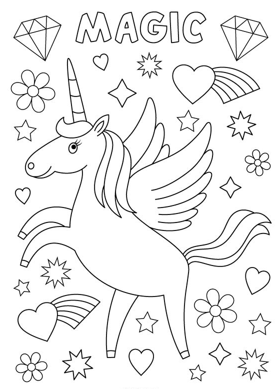 Kids Coloring Pages With Fun and Free Unicorn Coloring Pages For Kids