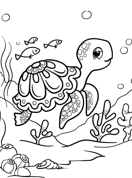 Kids Colouring Pages With Turtle Coloring Pages