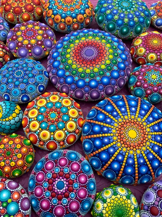 Stones Colourful Artistry Mandala Stones