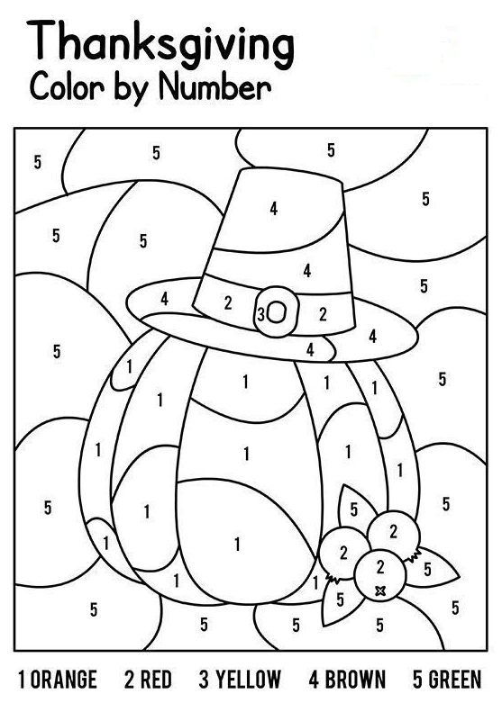 Thanksgiving Coloring Sheets Thanksgiving Color By Number