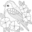 Spring Adult Coloring Pages   Spring Bird And Flowers Coloring For Teens