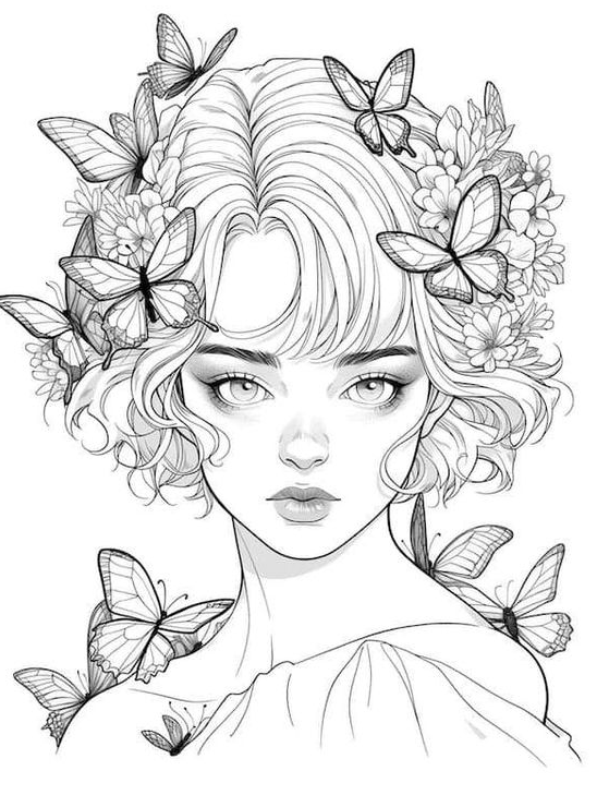 Adult Coloring Pages   Beautiful Butterfly Coloring Pages For Kids And